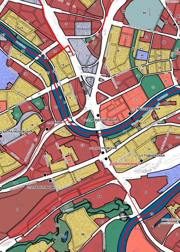 территориальные зоны на карте градостроительного зонирования